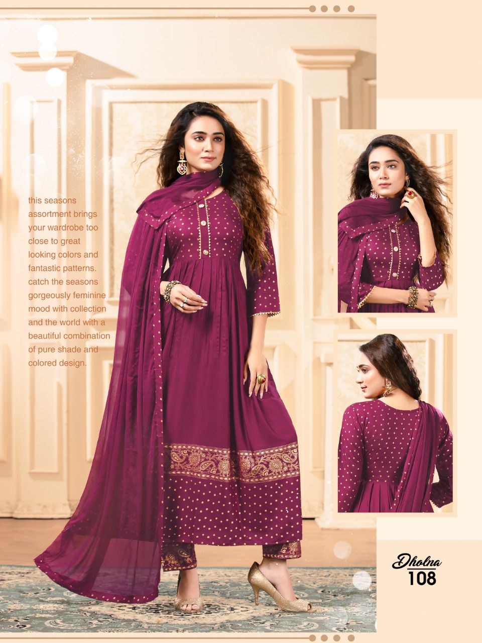 Beauty Queen Dholna Festive Wear Rayon Printed Ready Made Collection